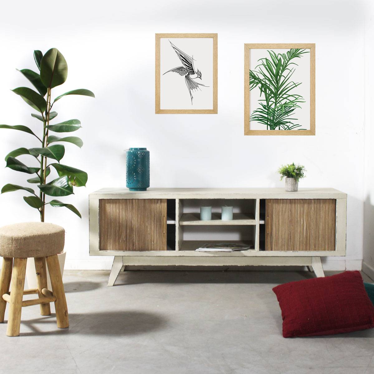 meuble tv porte persienne