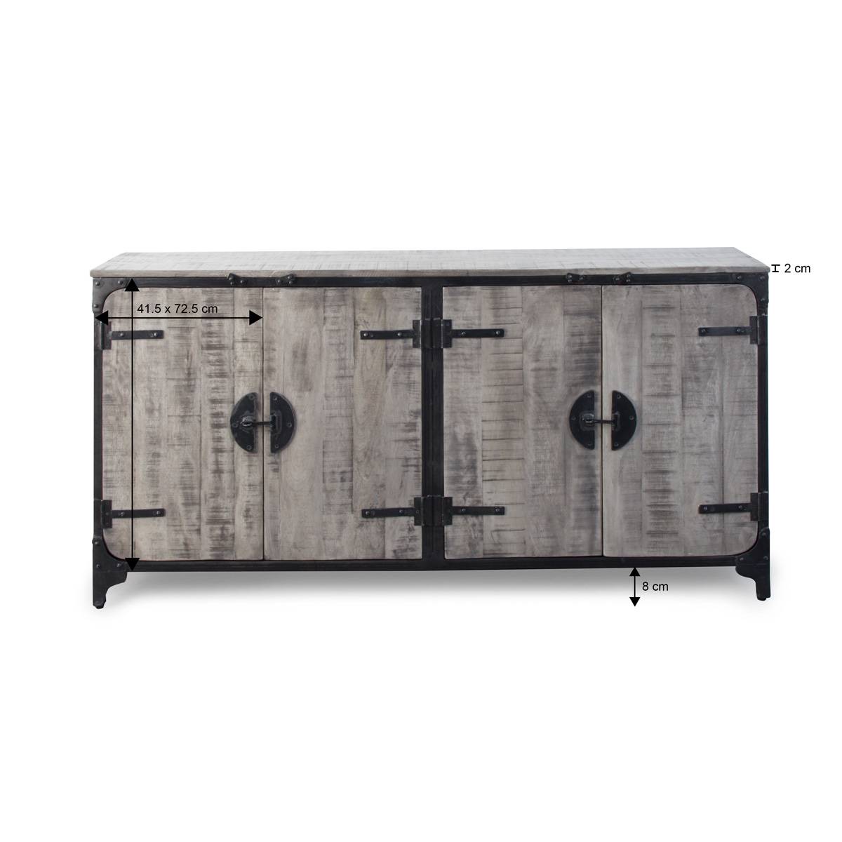 Buffet industriel en bois de manguier et métal Grey