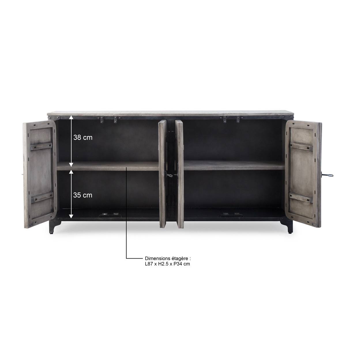 buffet industriel dimensions