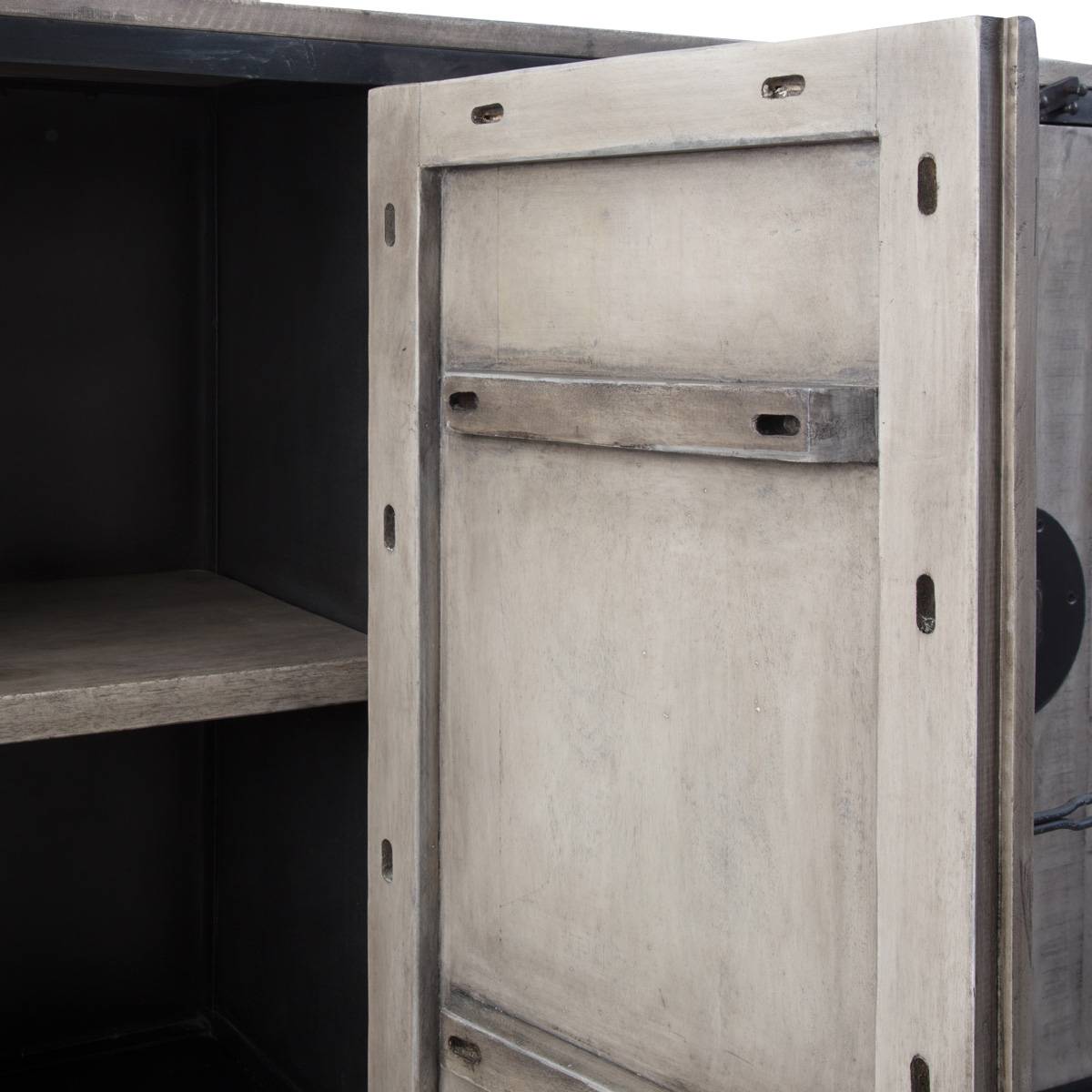 Buffet industriel en bois de manguier et métal Grey
