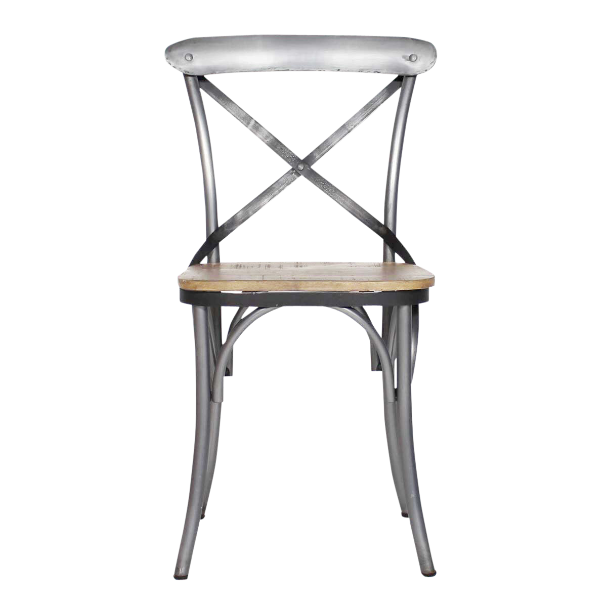 chaise industrielle gris et bois