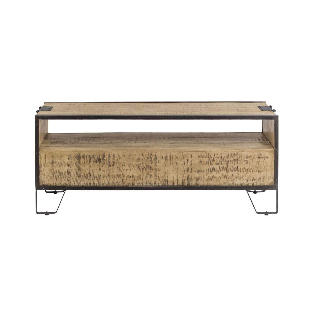 Meuble TV en bois de manguier 3 tiroirs Wood