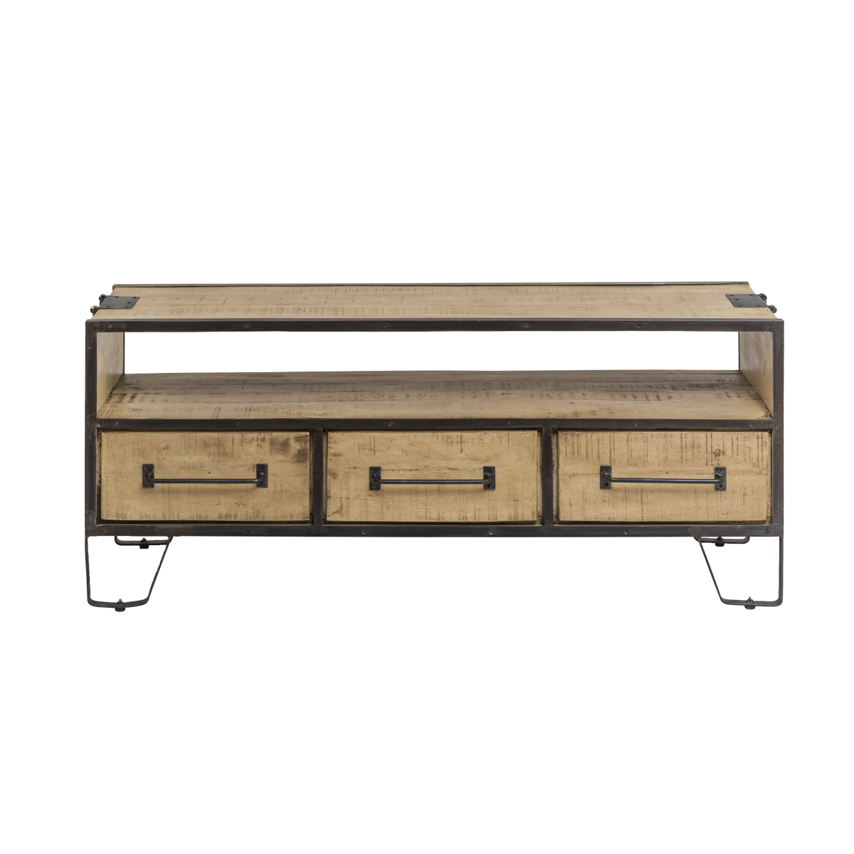 Meuble TV en bois de manguier 3 tiroirs Wood