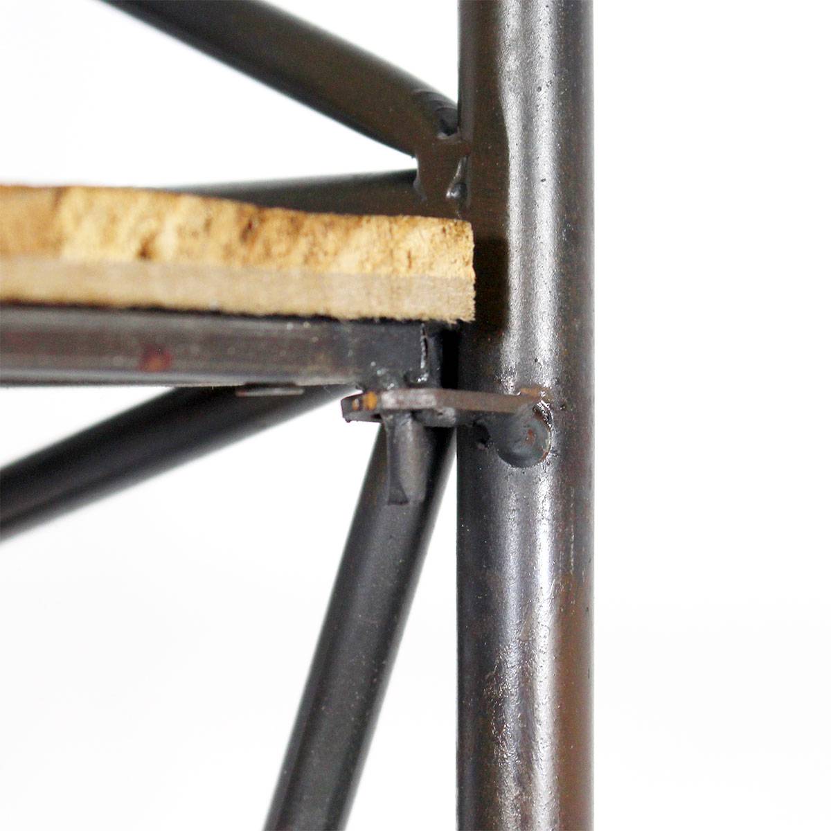 Étagère en angle bois et métal grand modèle
