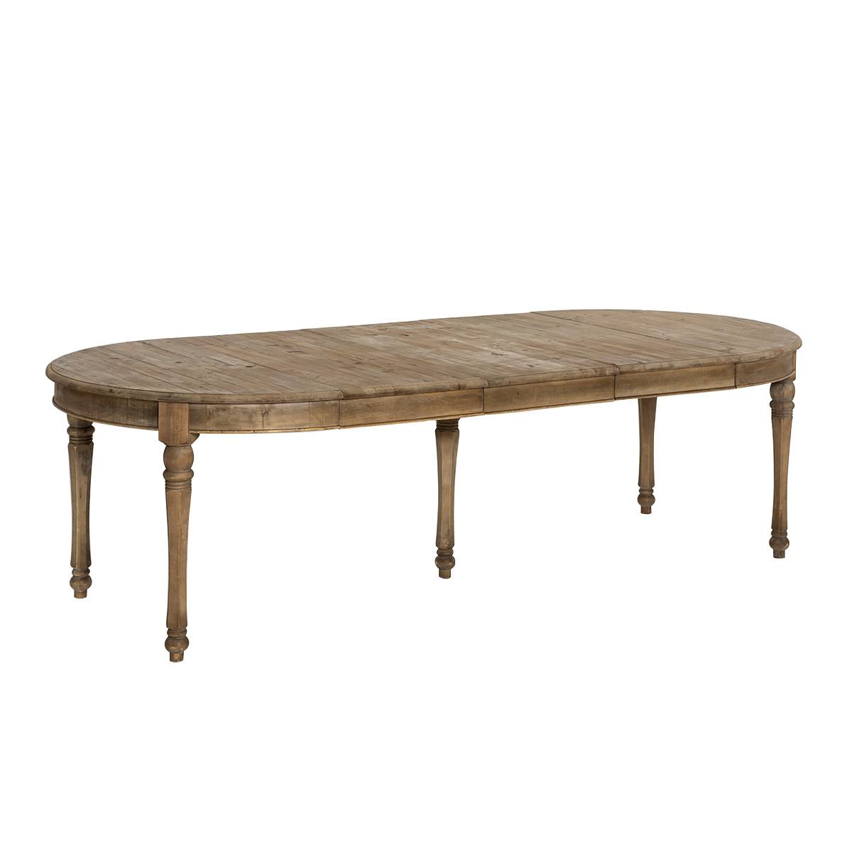 Table à manger avec allonges en bois recyclé Garance