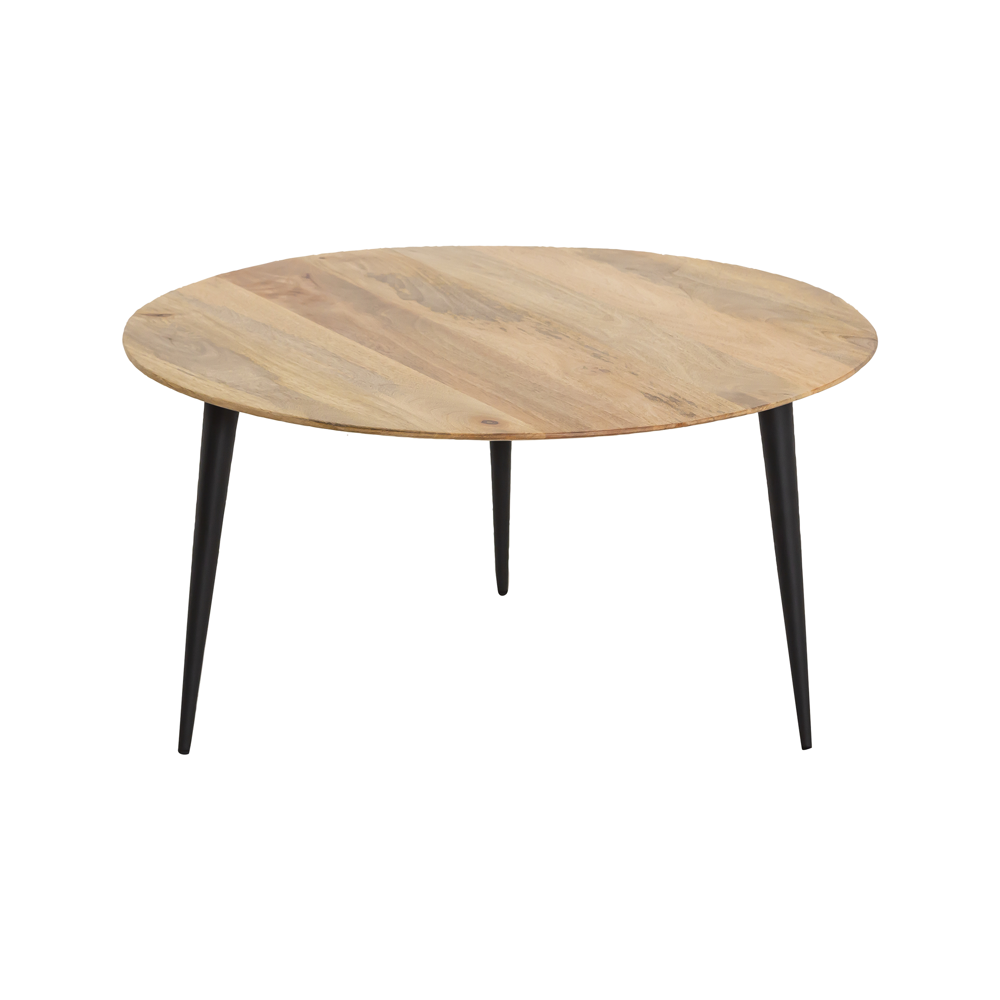 Table basse ronde en bois de manguier et métal Aimée