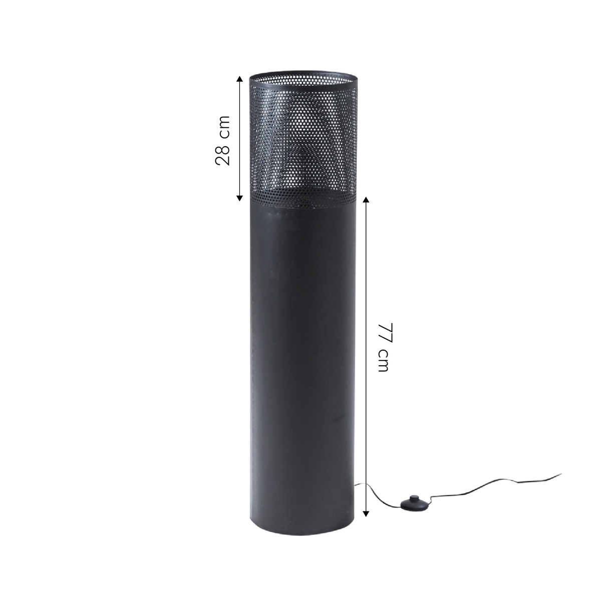 Lampe sur pied en métal noir Nora