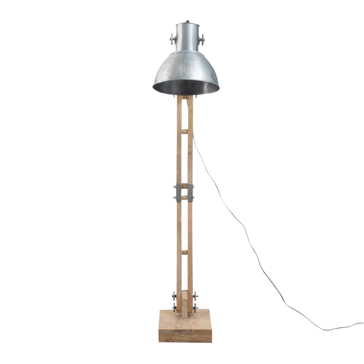 lampe bois et métal gris