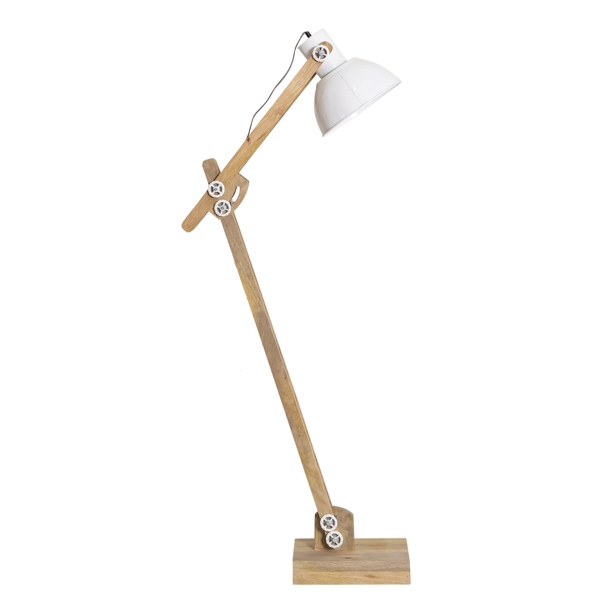 Lampe sur pied design MOEROL XL en acier chromé (grande et blanche) -  Lampes sur pied