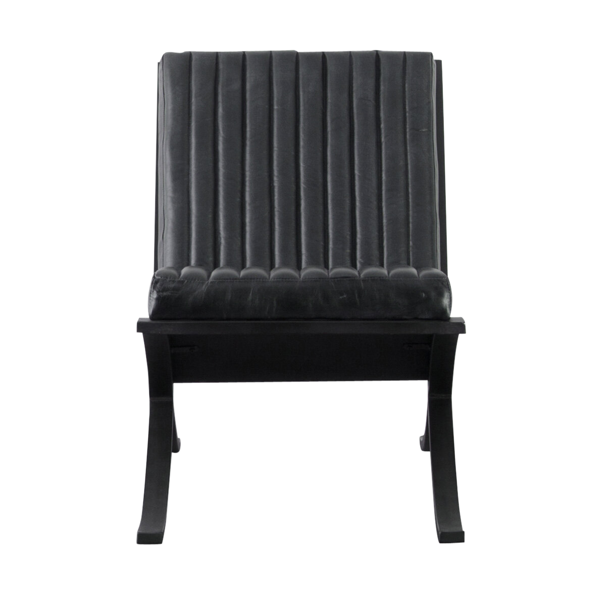 Fauteuil industriel noir en cuir