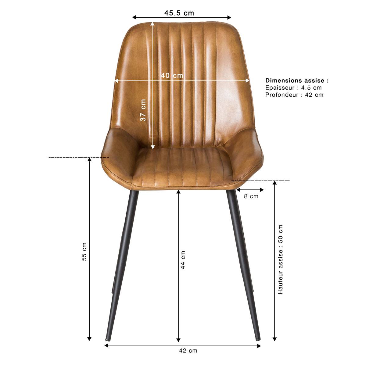 Mesure chaise cuir 