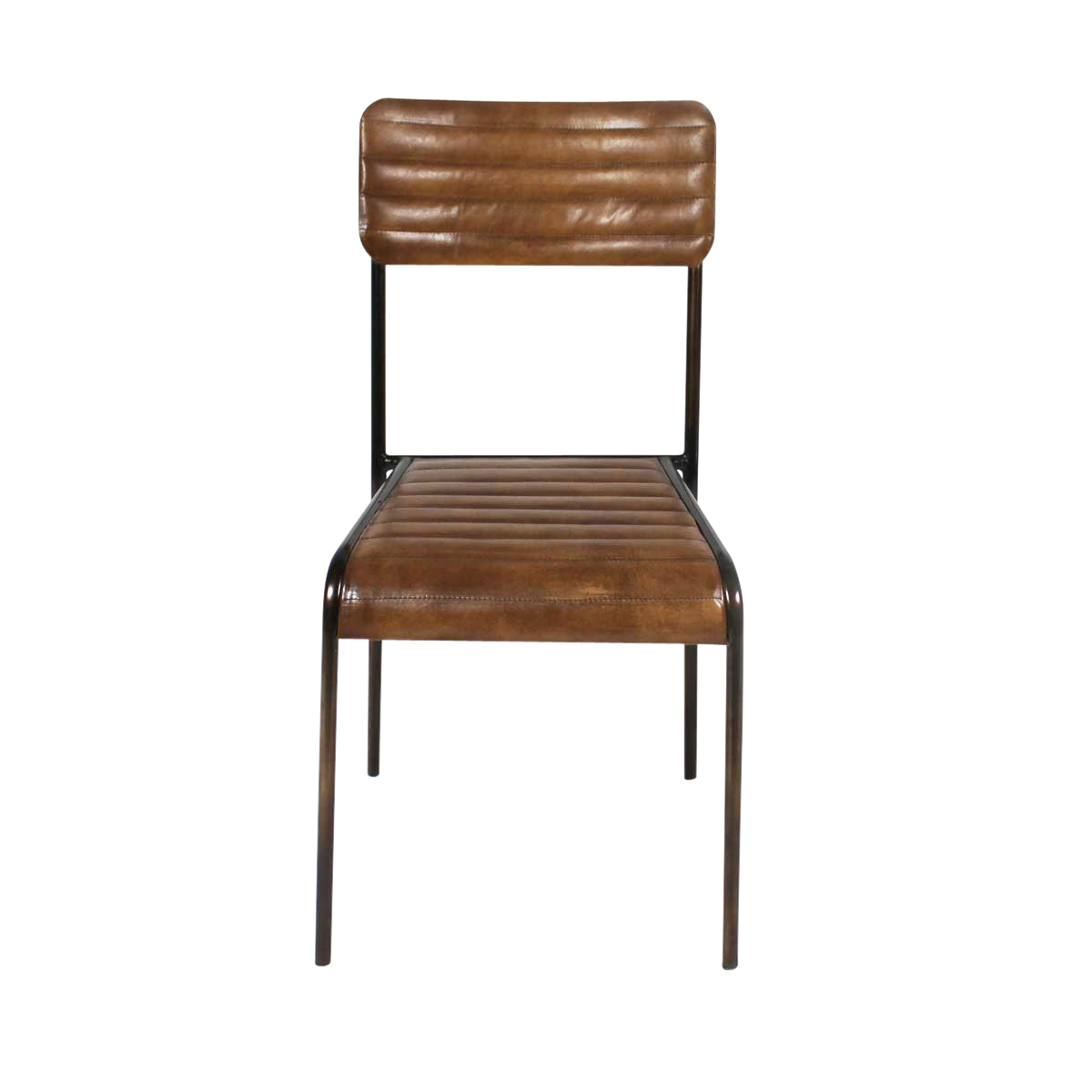 chaise industrielle cuir marron