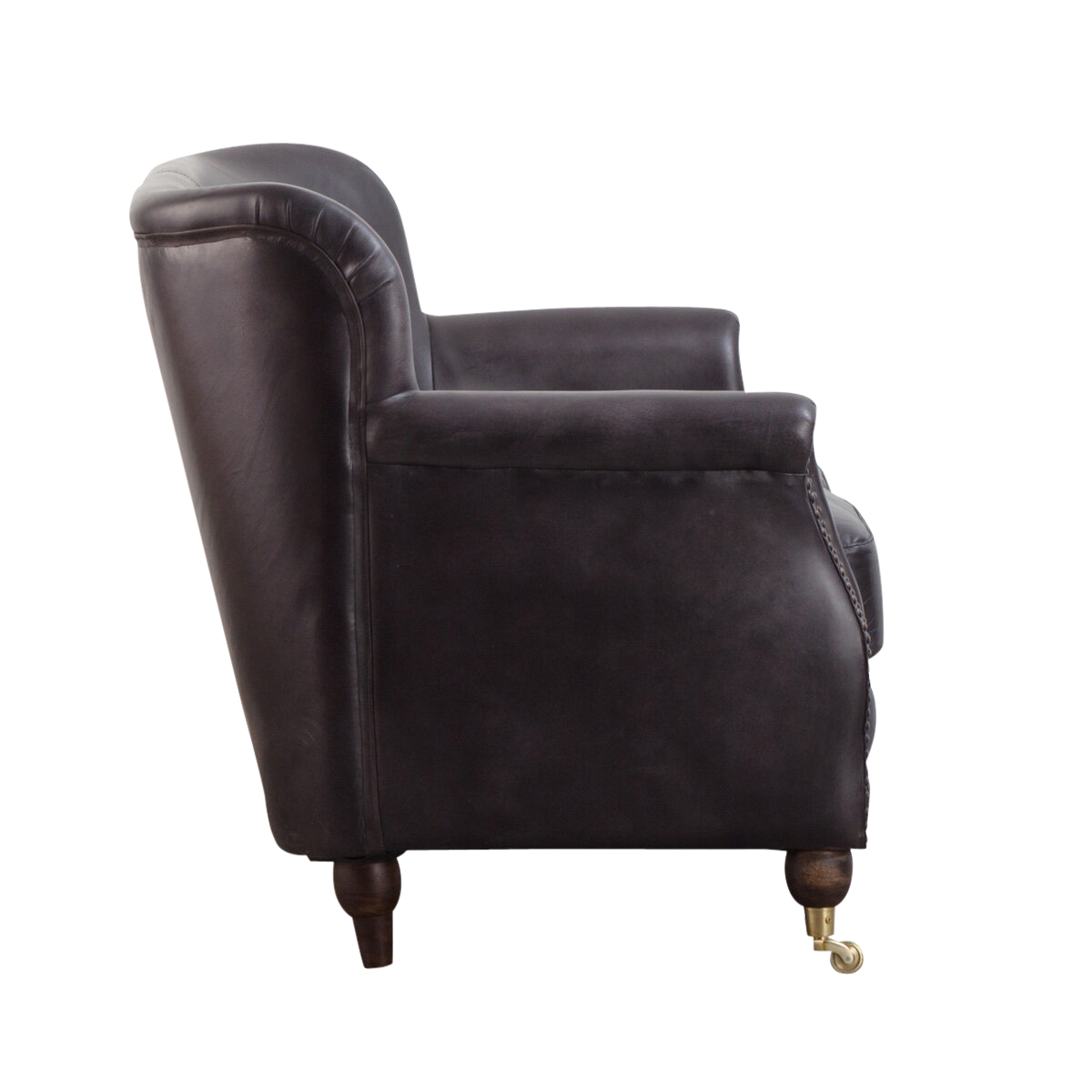 fauteuil cuir noir laiton