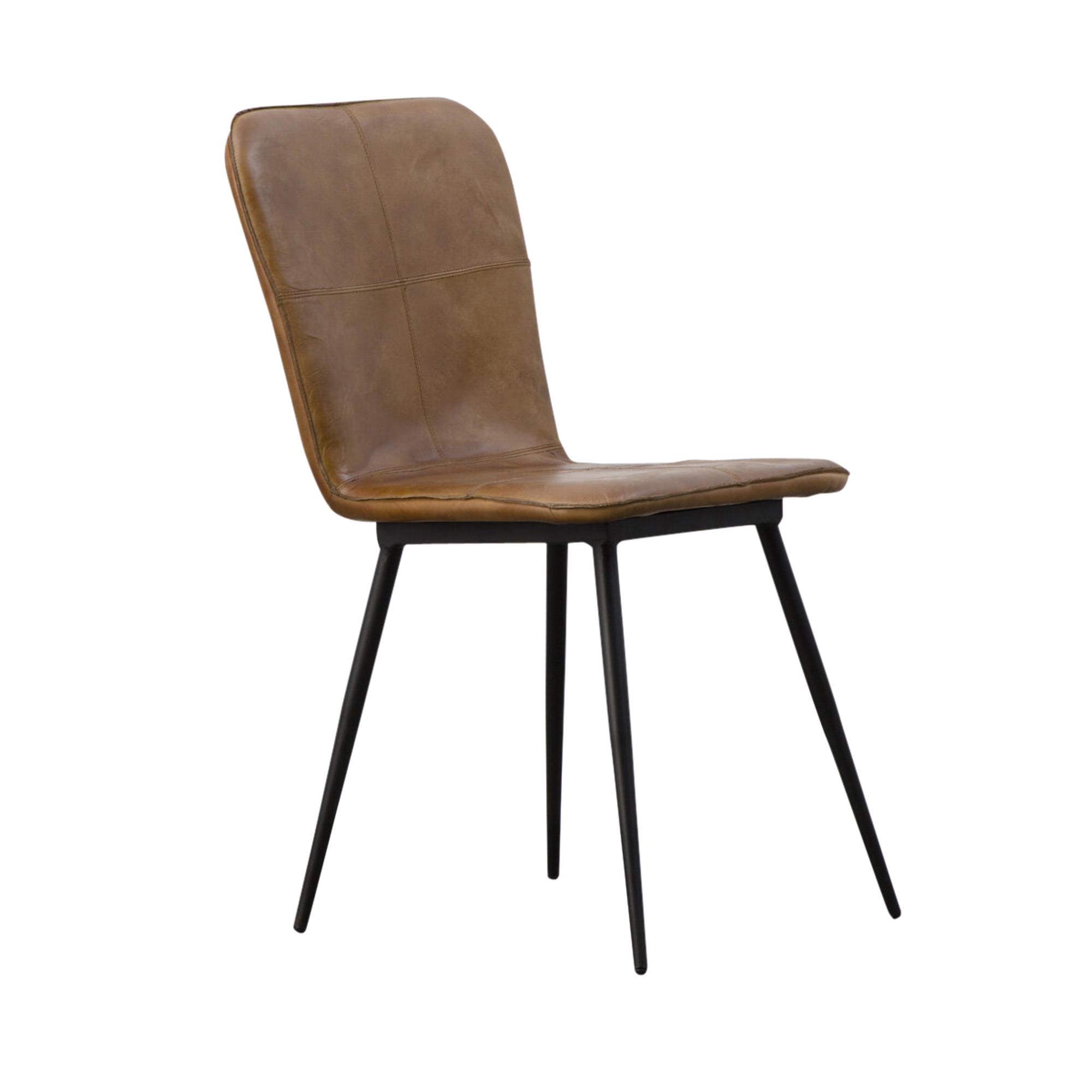 chaise design cuir marron industriel