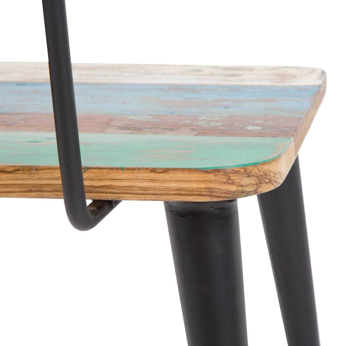 chaise bois coloré et métal
