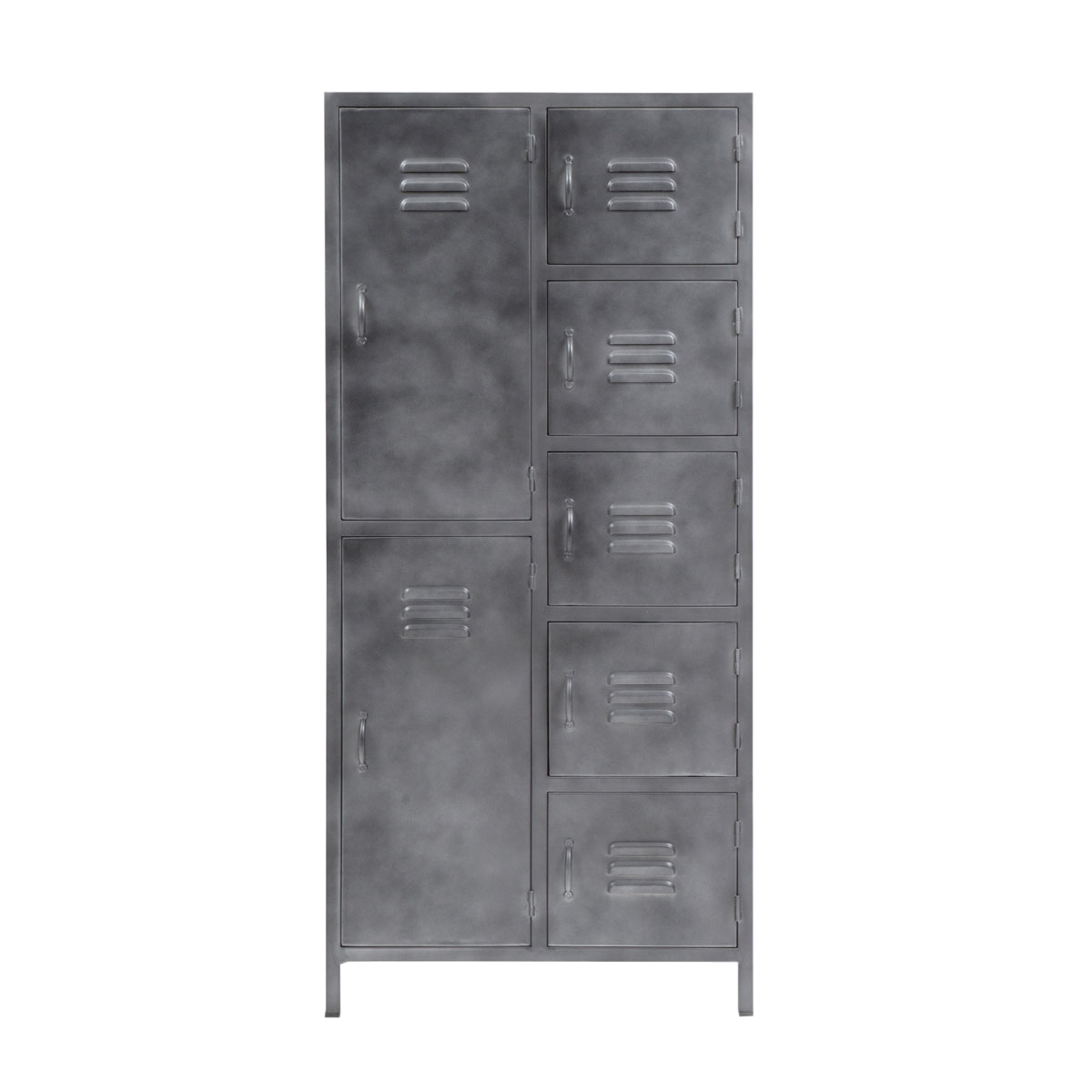Armoire haute métallique portes rideaux 200*120*45 cm -Coloris au choix