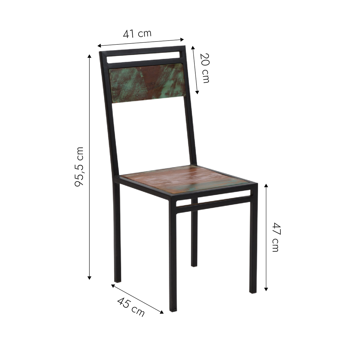 Chaise en bois coloré Ethnik (lot de 2)