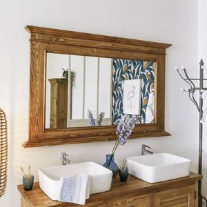 Miroir en bois de pin ciré miel Manel