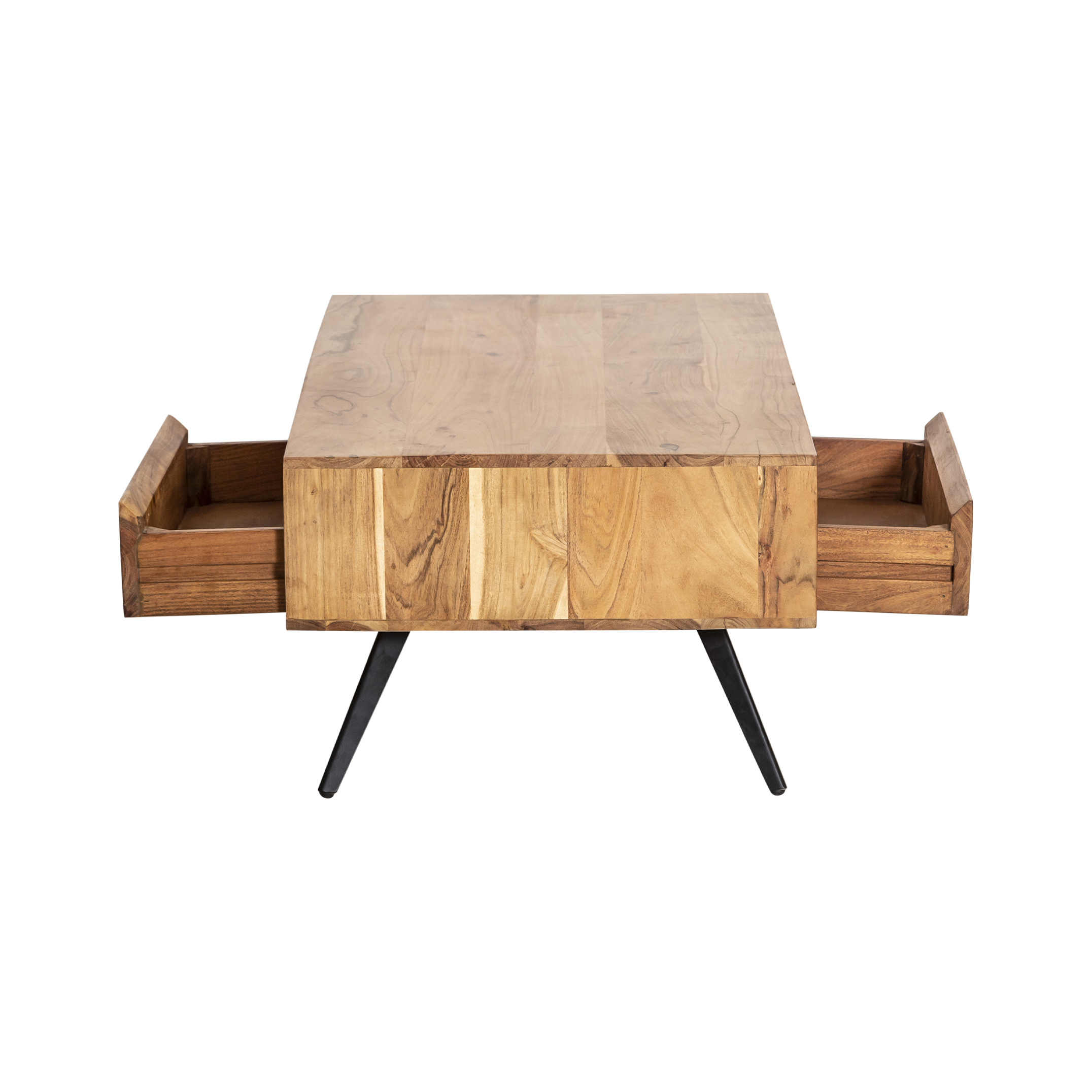 Table basse en bois d'acacia et pierre Yvan