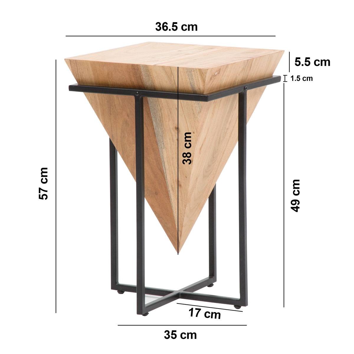 Table basse d’appoint en bois d'acacia Roméo
