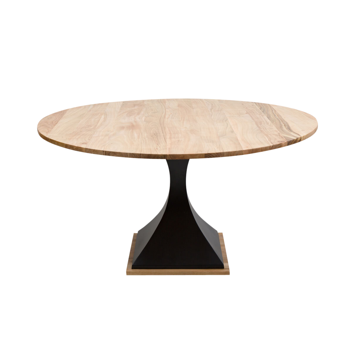 Table ronde 140cm acacia pied central - Made in Meubles