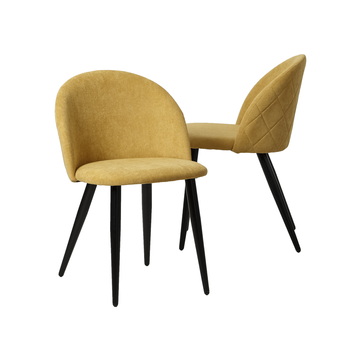 chaise scandinave moutarde en velours