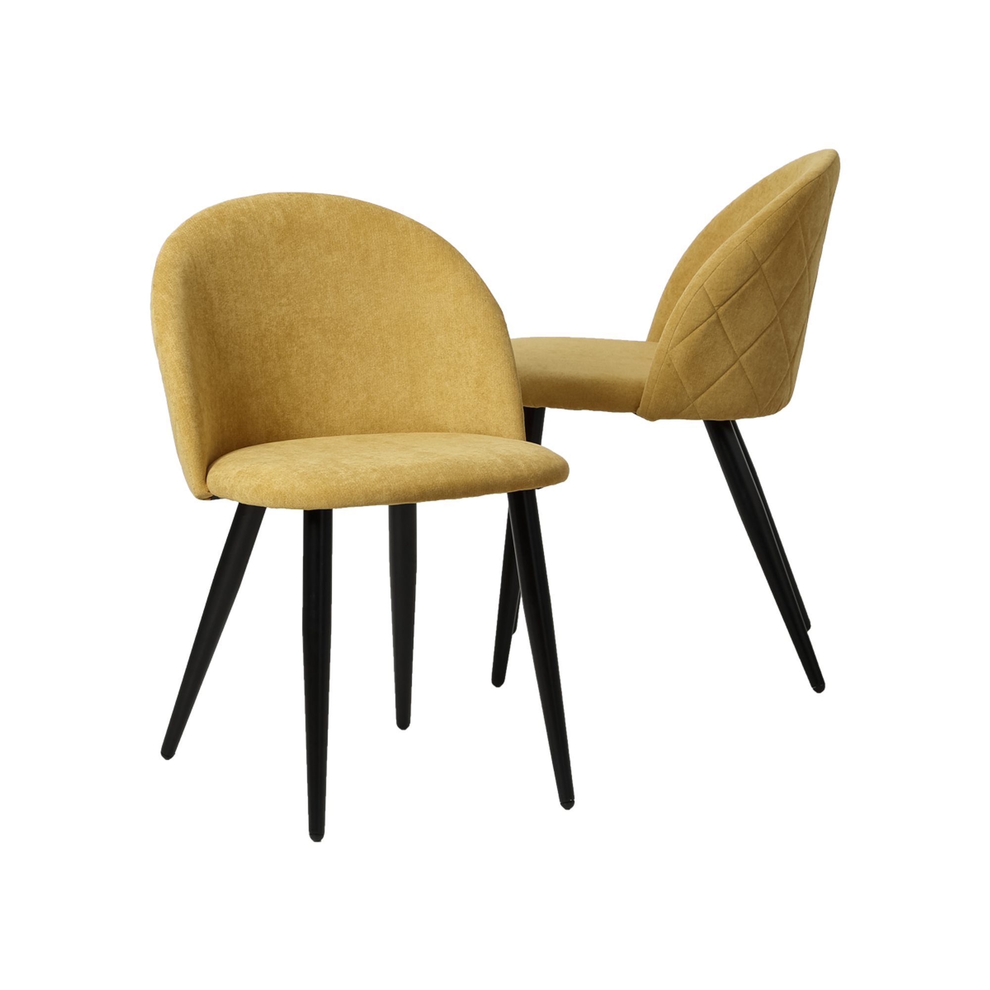 chaise scandinave moutarde en velours