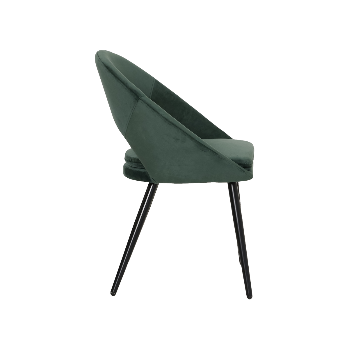 Chaise style fauteuil en velours vert sapin Elouan (lot de 2)