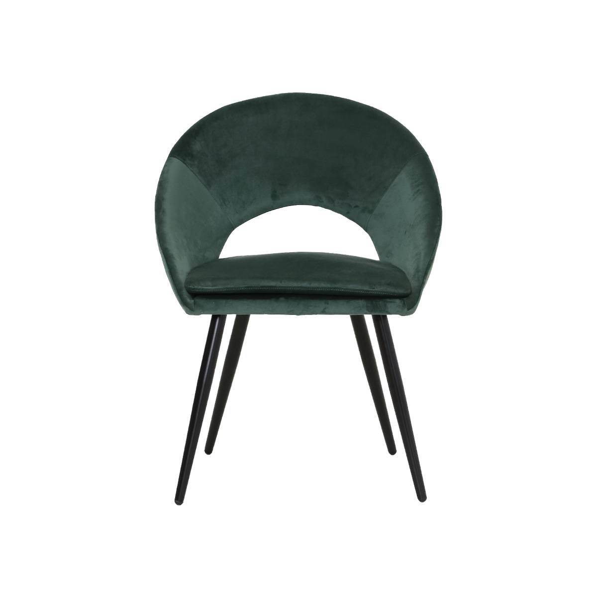 chaise style fauteuil vert en velours