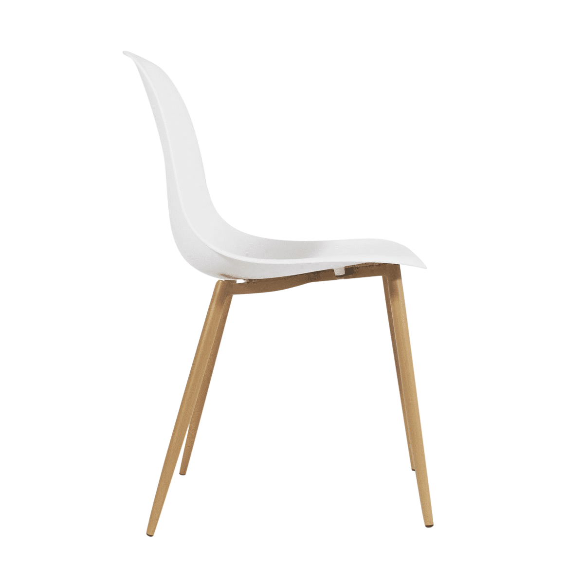 Chaise scandinave blanche piétement compas