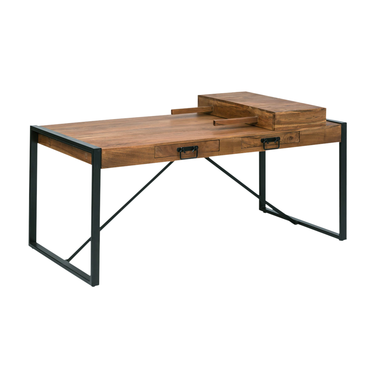 table à manger bois foncé industrielle