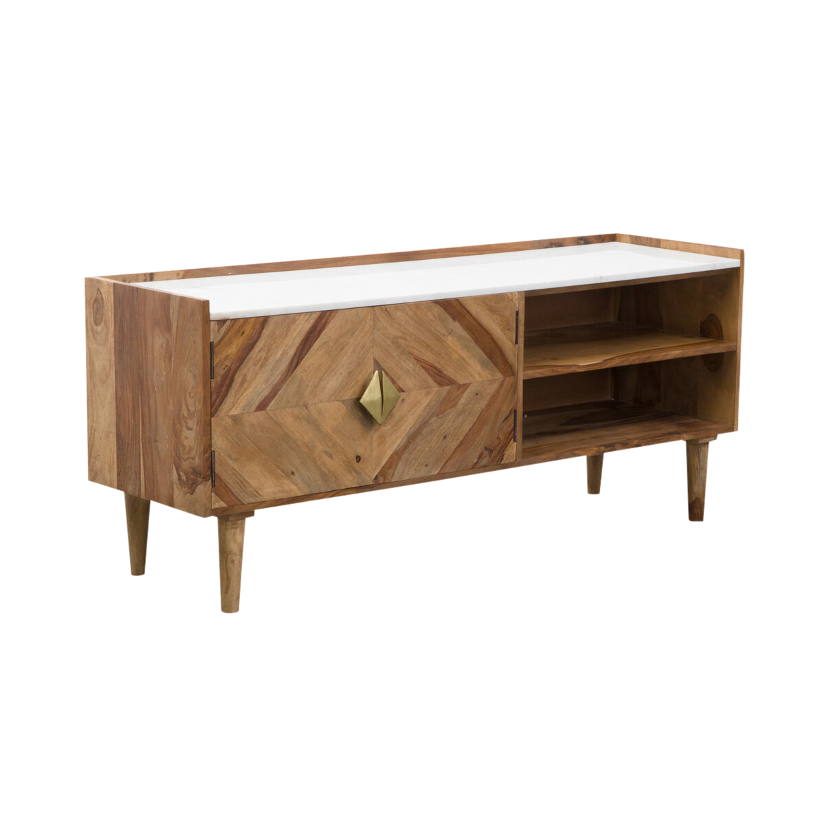 Meuble TV plateau en marbre 