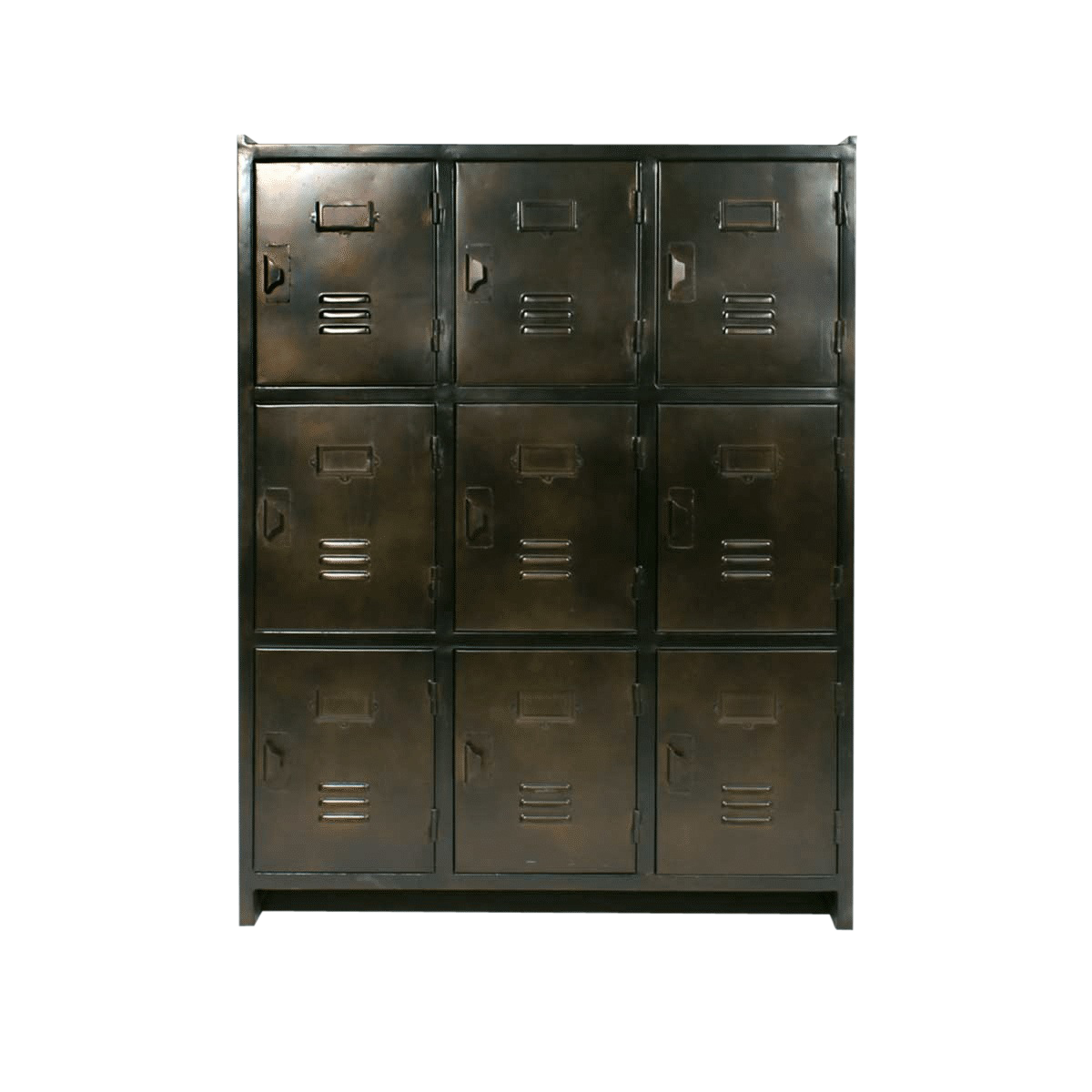 armoire industrielle métal marron style casier
