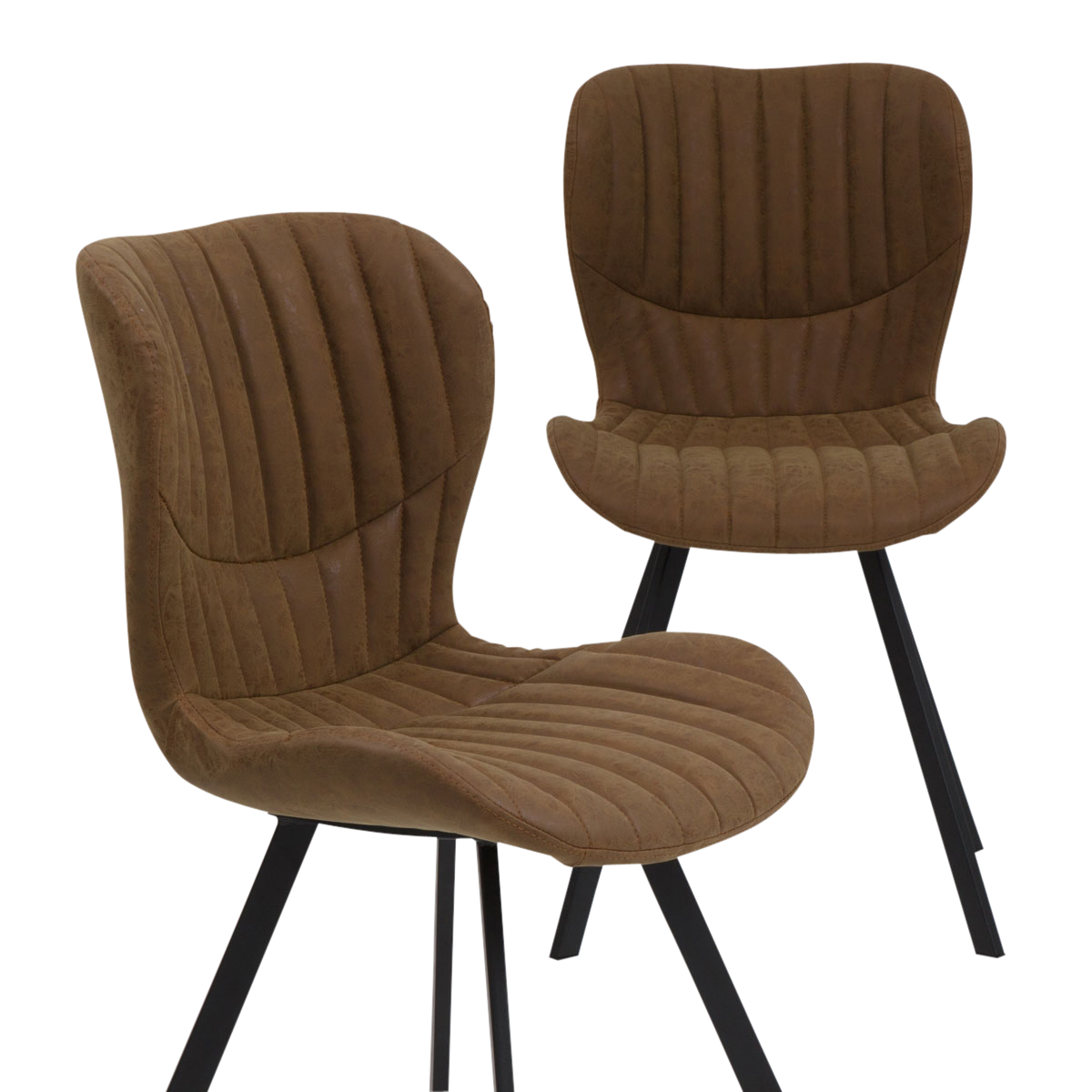 chaise confortable effet cuir marron