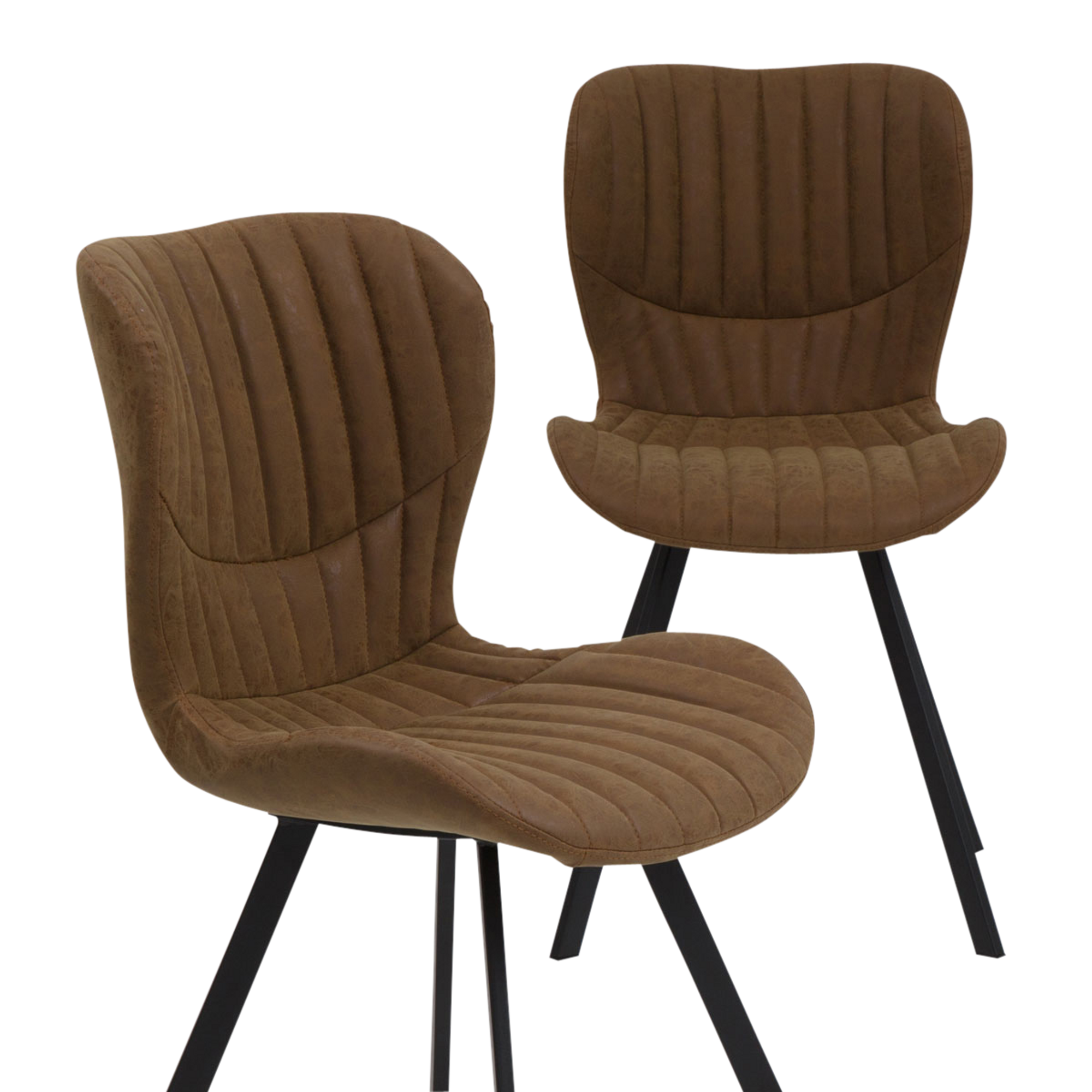 chaise confortable effet cuir marron