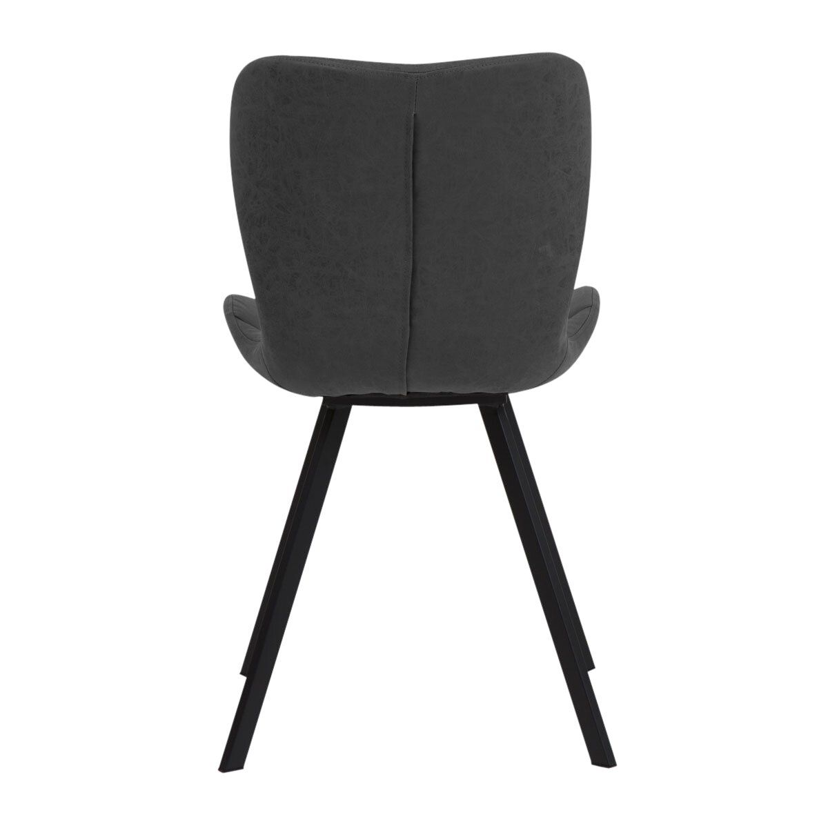 Chaise design noire pieds compas en métal Malo (lot de 2)