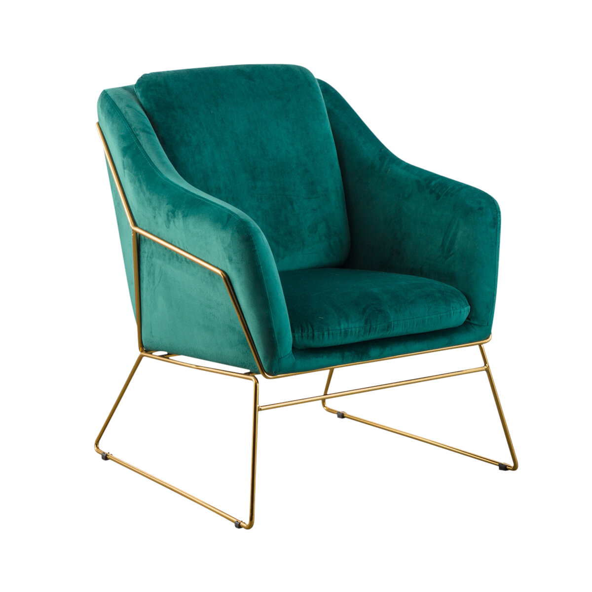 fauteuil design vert et doré