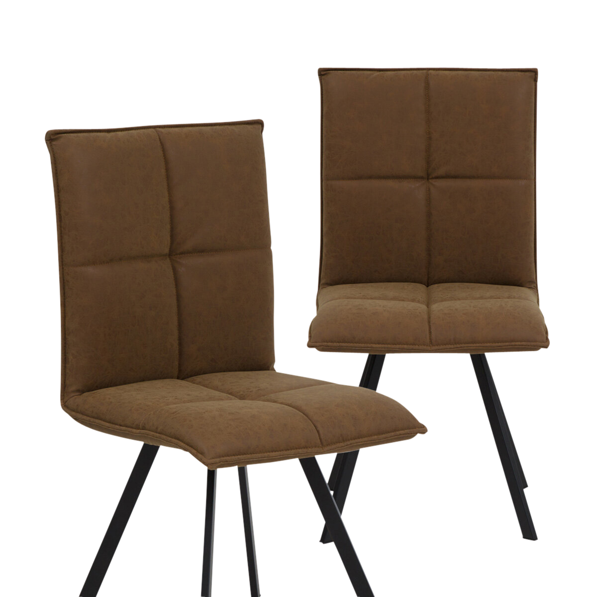 Lot de 2 chaises confortables marron