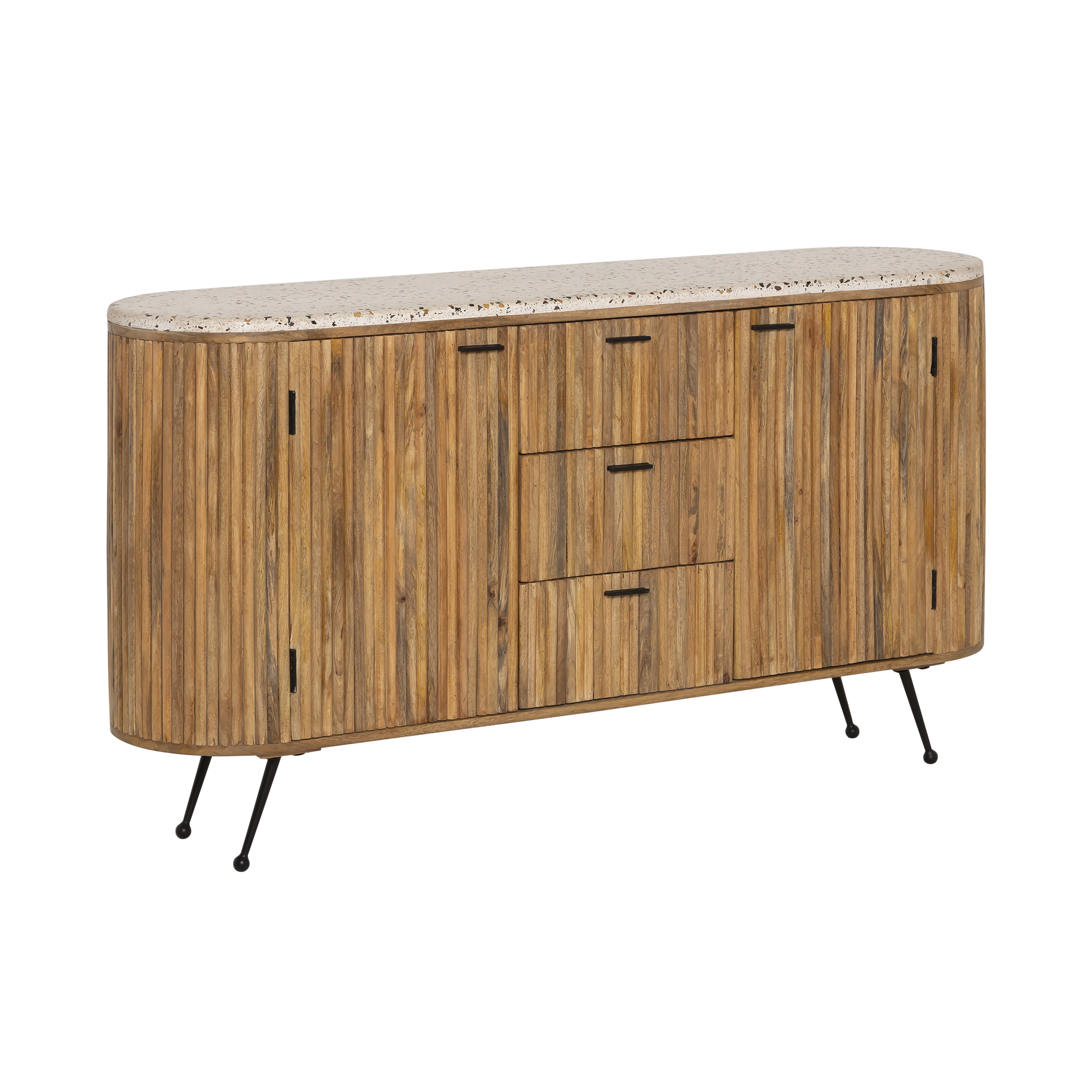 Buffet en bois de manguier et terrazzo Ambrine