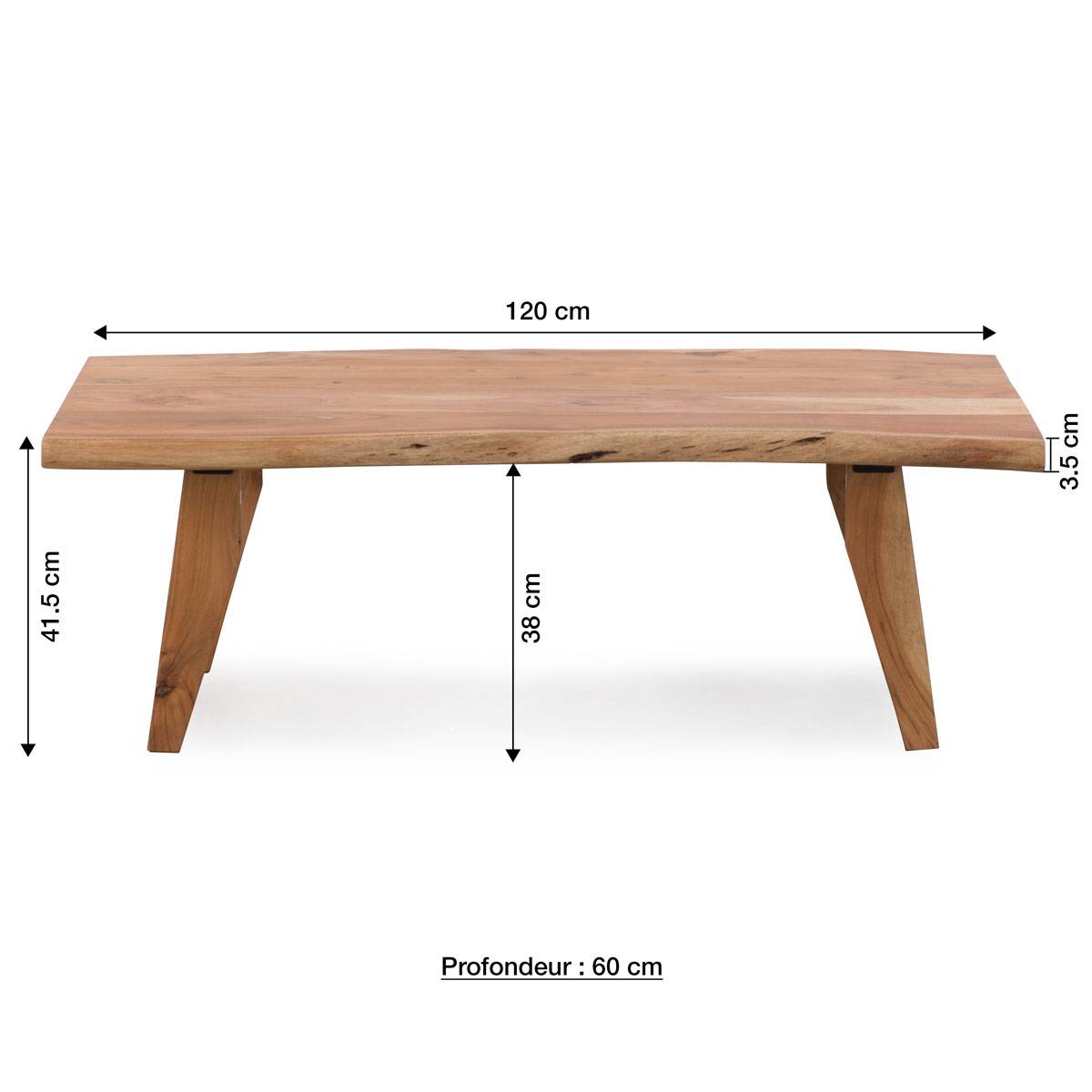 Table basse en bois d'acacia Tree