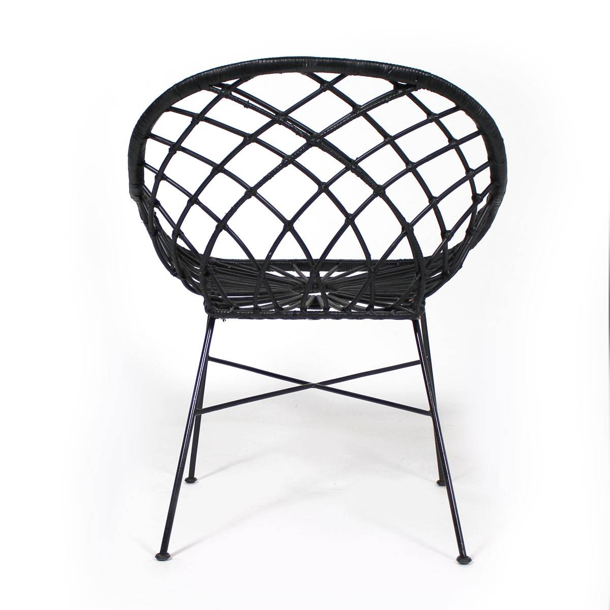 fauteuil en rotin noir 