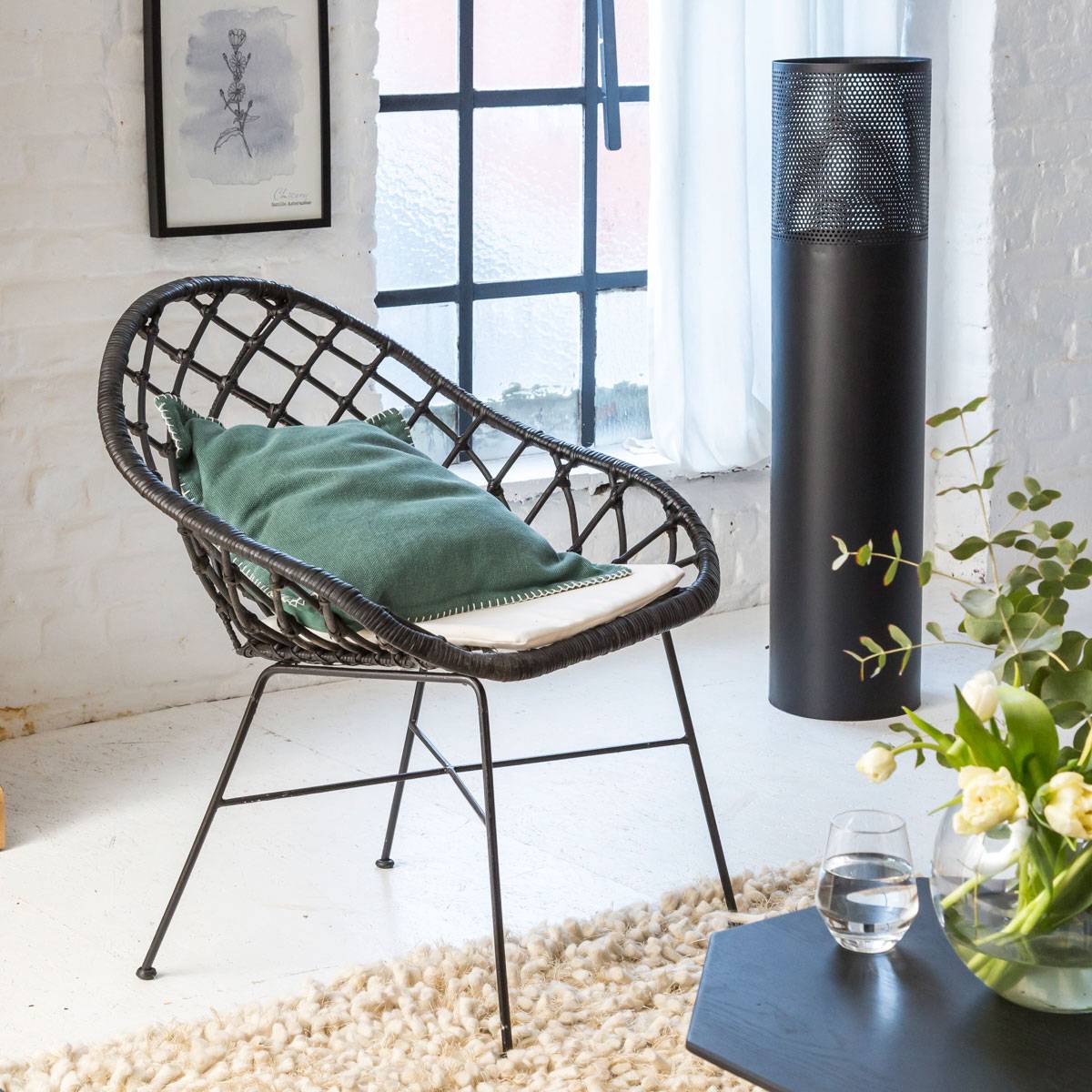 fauteuil bois noir