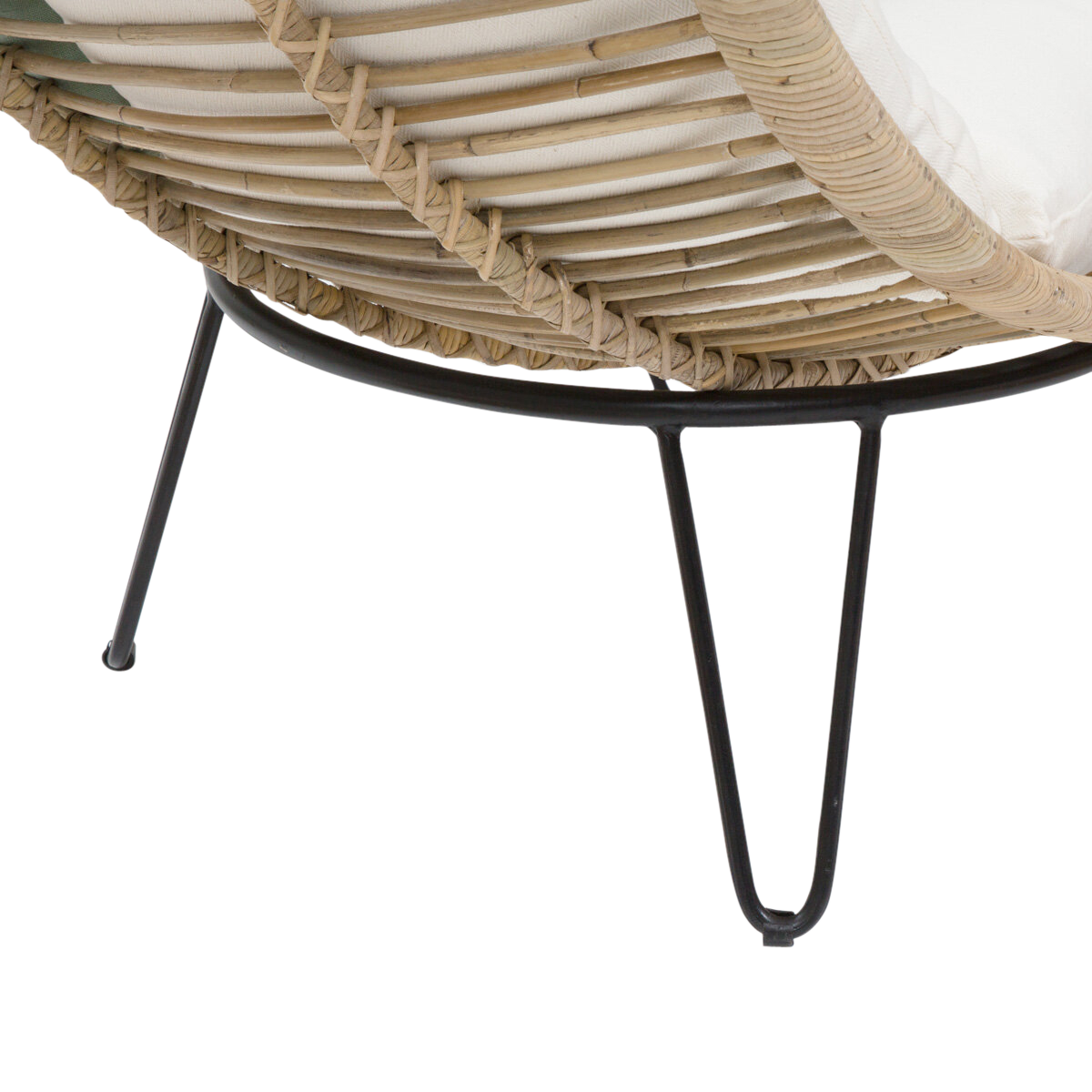 Pied métal noir pour fauteuil suspendu pieds compas - Made in Meubles