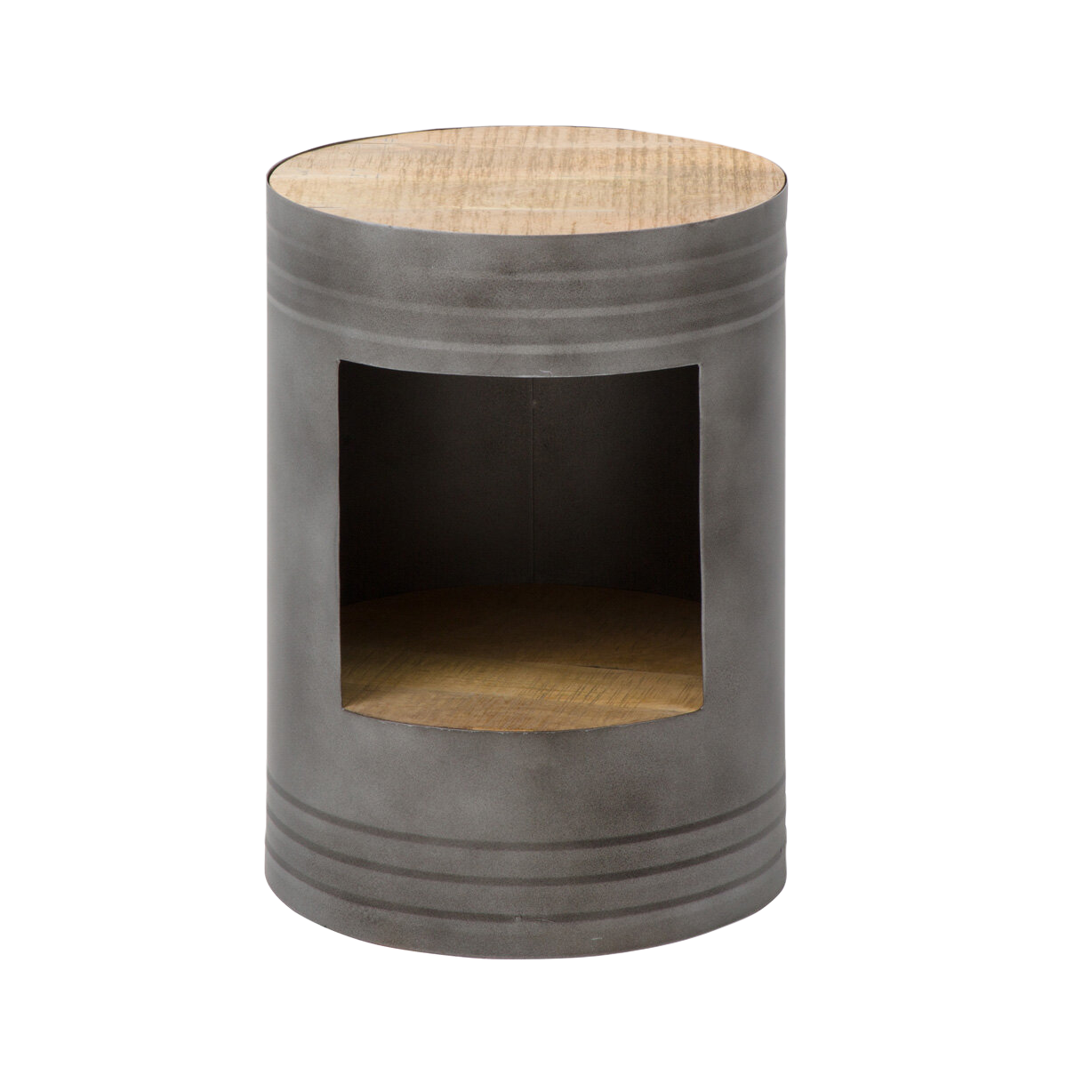 table de chevet bois métal industrielle