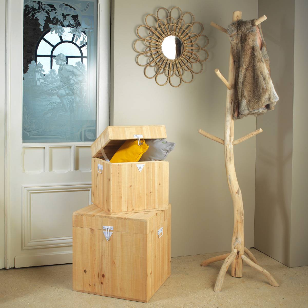 coffres bois deco rangement
