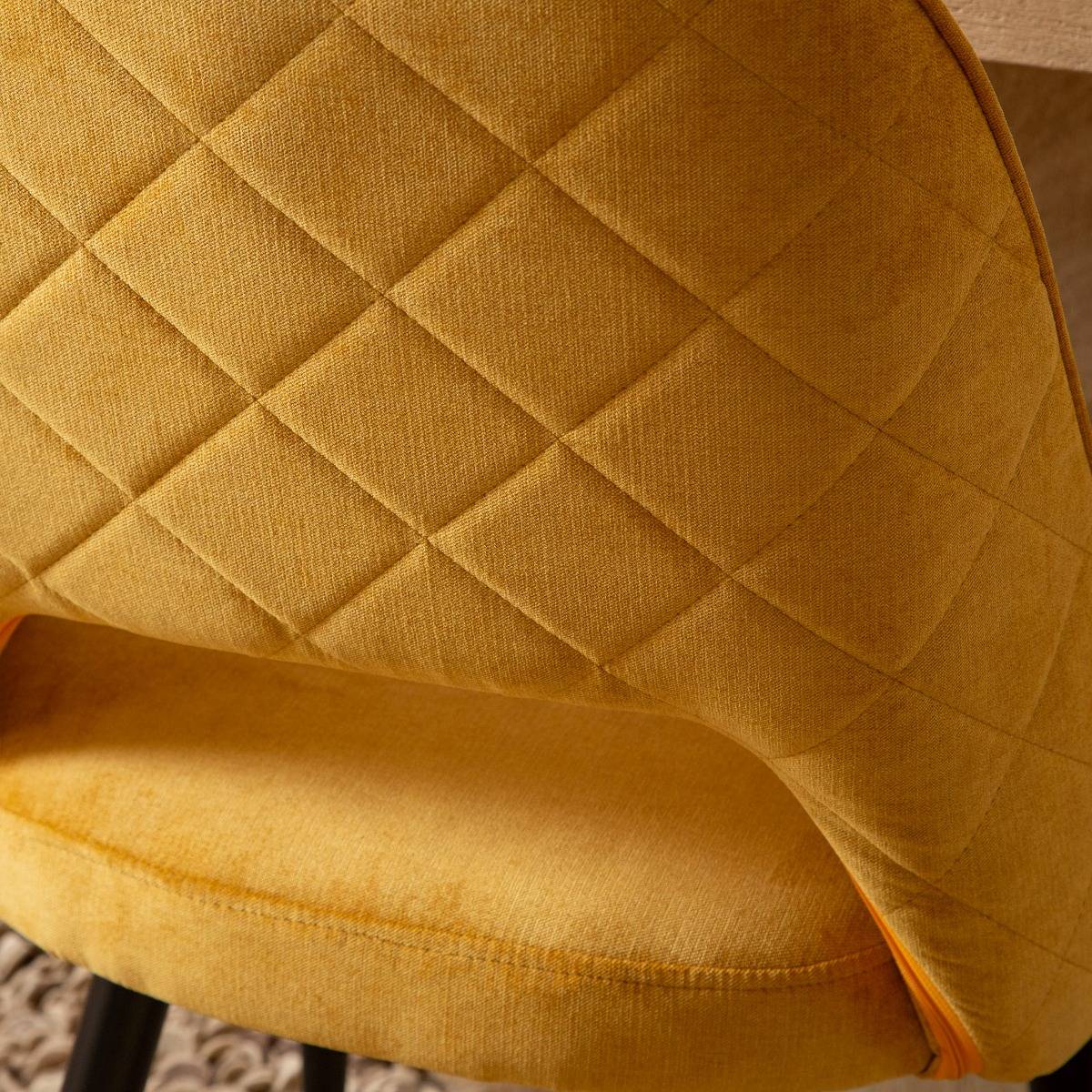 Chaise en velours moutarde Rumba (lot de 2)