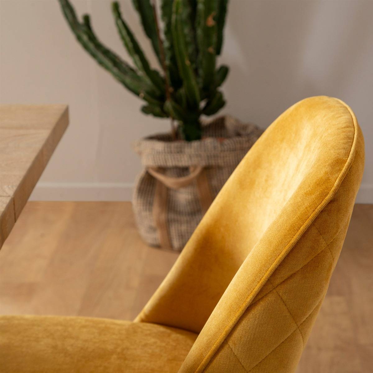 Chaise en velours moutarde Rumba (lot de 2)