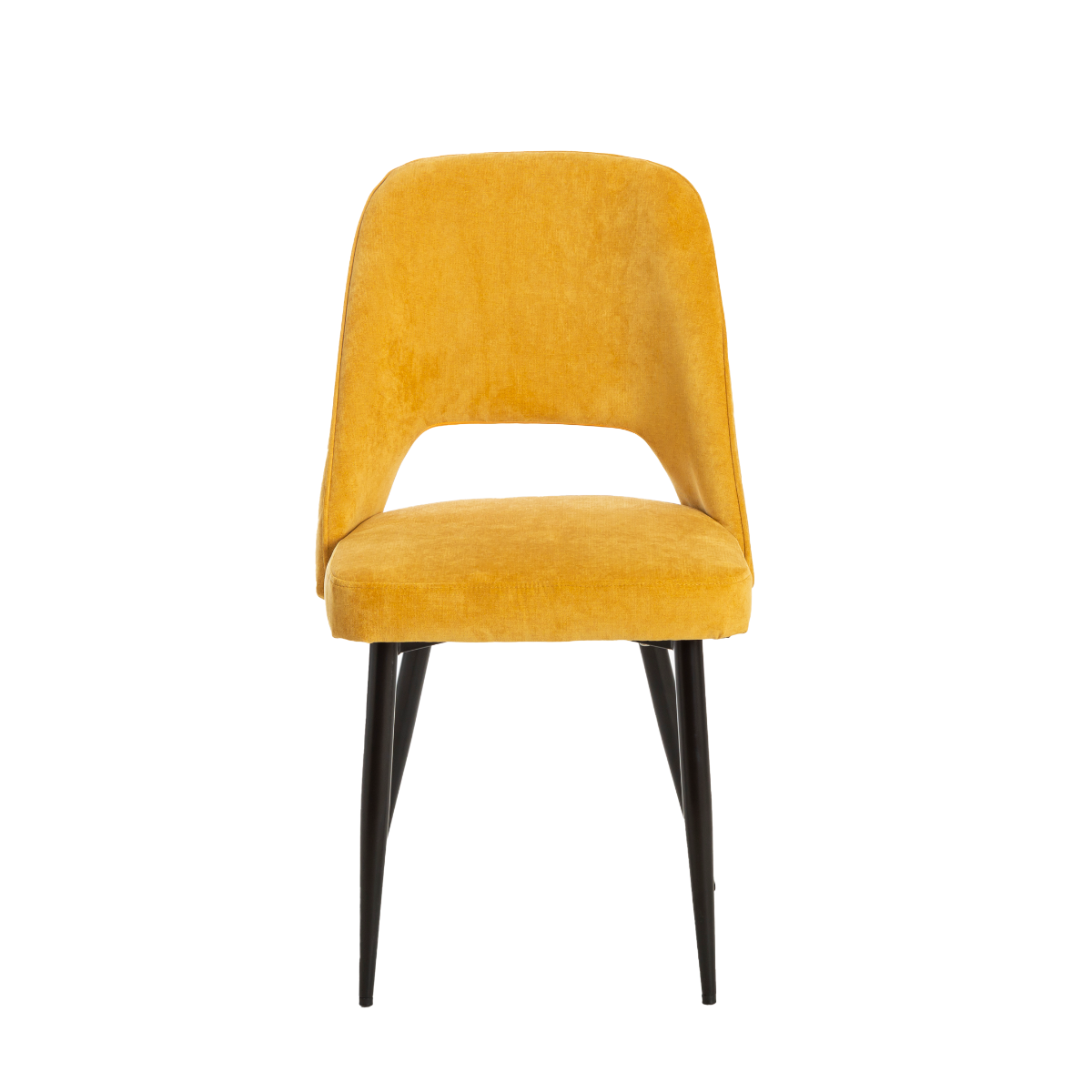 Chaise en velours moutarde Rumba (lot de 2)
