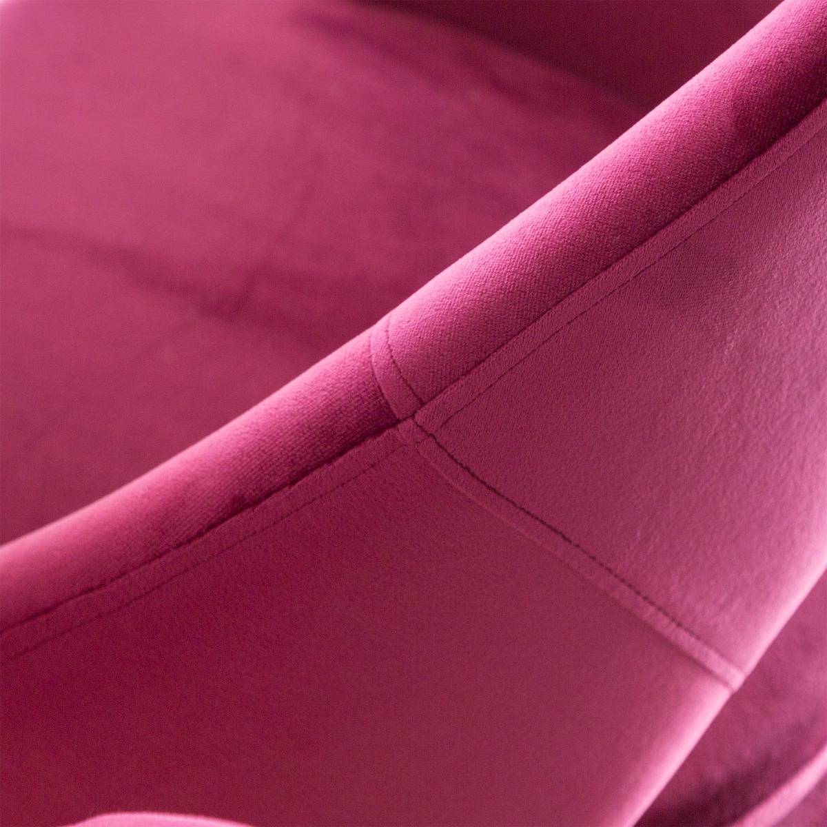 Chaise style fauteuil en velours rose framboise Elouan (lot de 2)