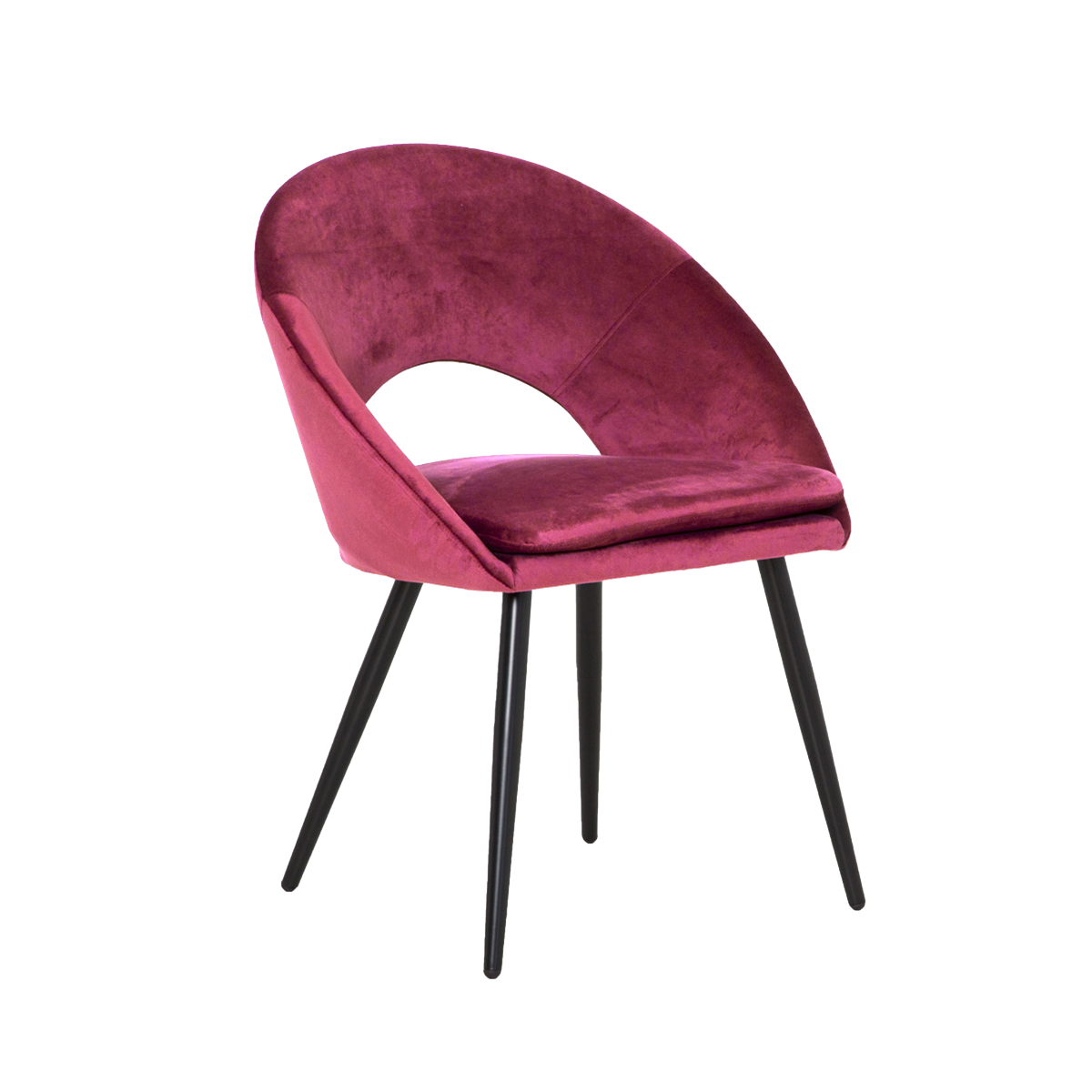 Chaise style fauteuil en velours rose framboise Elouan (lot de 2)
